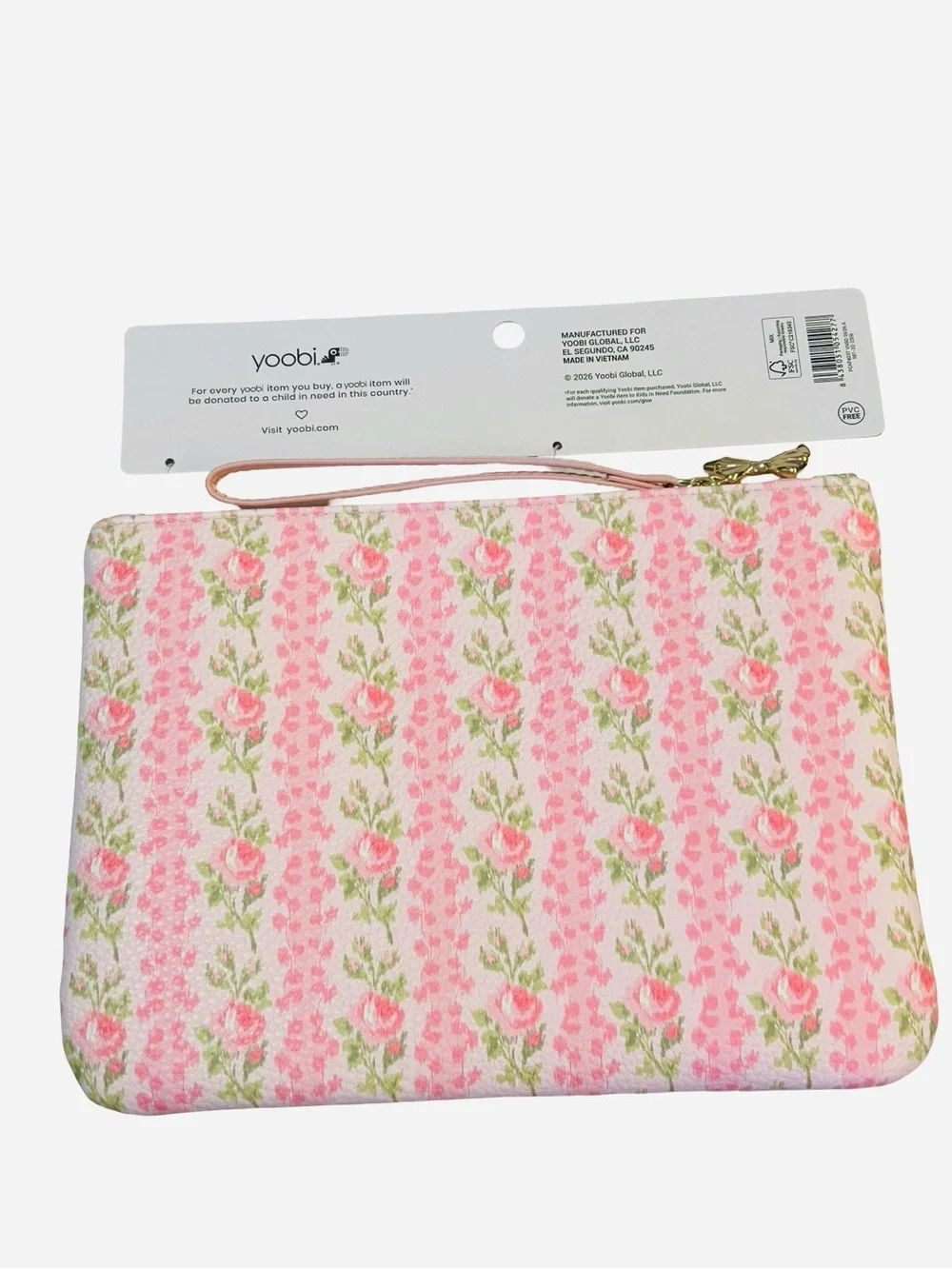 LoveShackFancy Pink Floral Wristlet Pouch